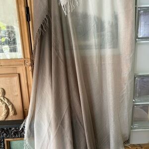 Chan Luu Cream and Brown Cashmere Classic Scarf